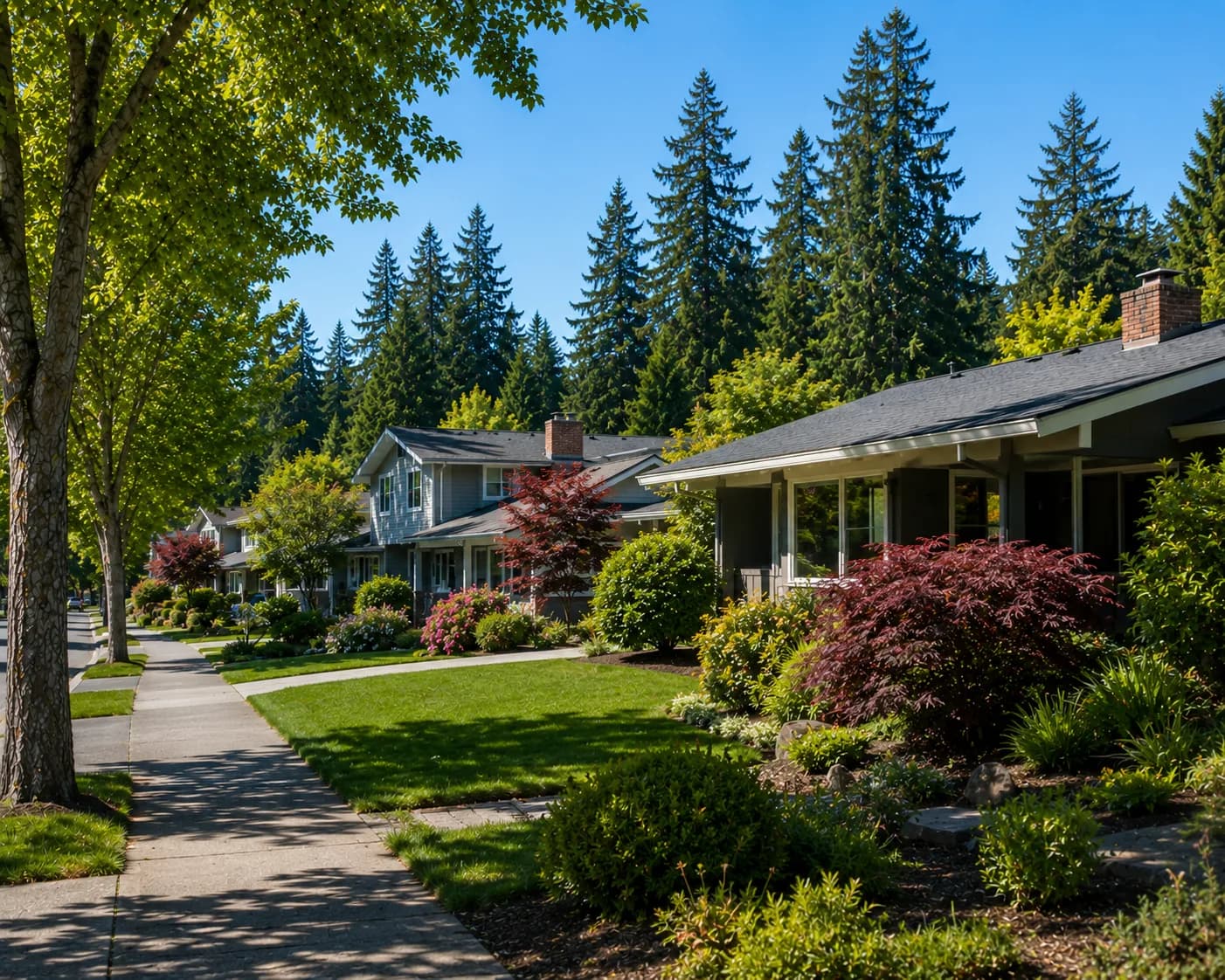 A beautiful modern home in Bellevue's Medina neighborhood with a 'For Sale' sign, representing the best time to sell.