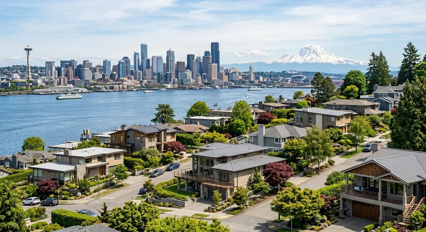 A beautiful craftsman-style home with a view of Puget Sound in Seattle's Magnolia neighborhood.