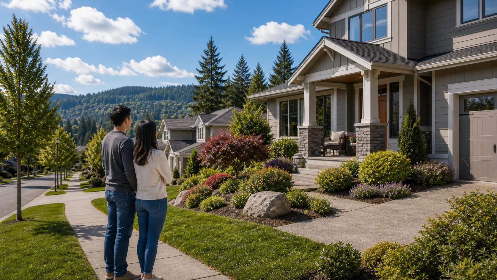 Redmond Ridge homeowners looking at their home before selling