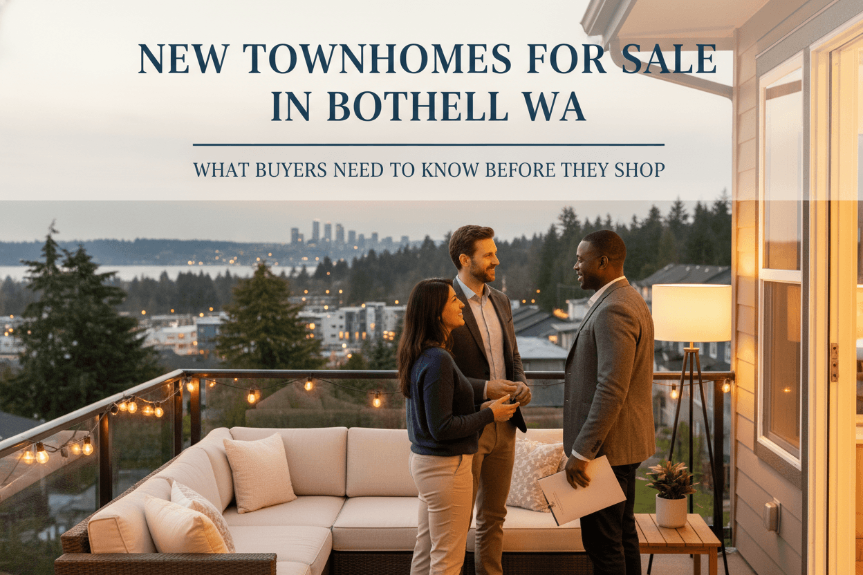 New townhomes for sale in Bothell WA in the Canyon Park neighborhood near the 522 and I-405 interchange