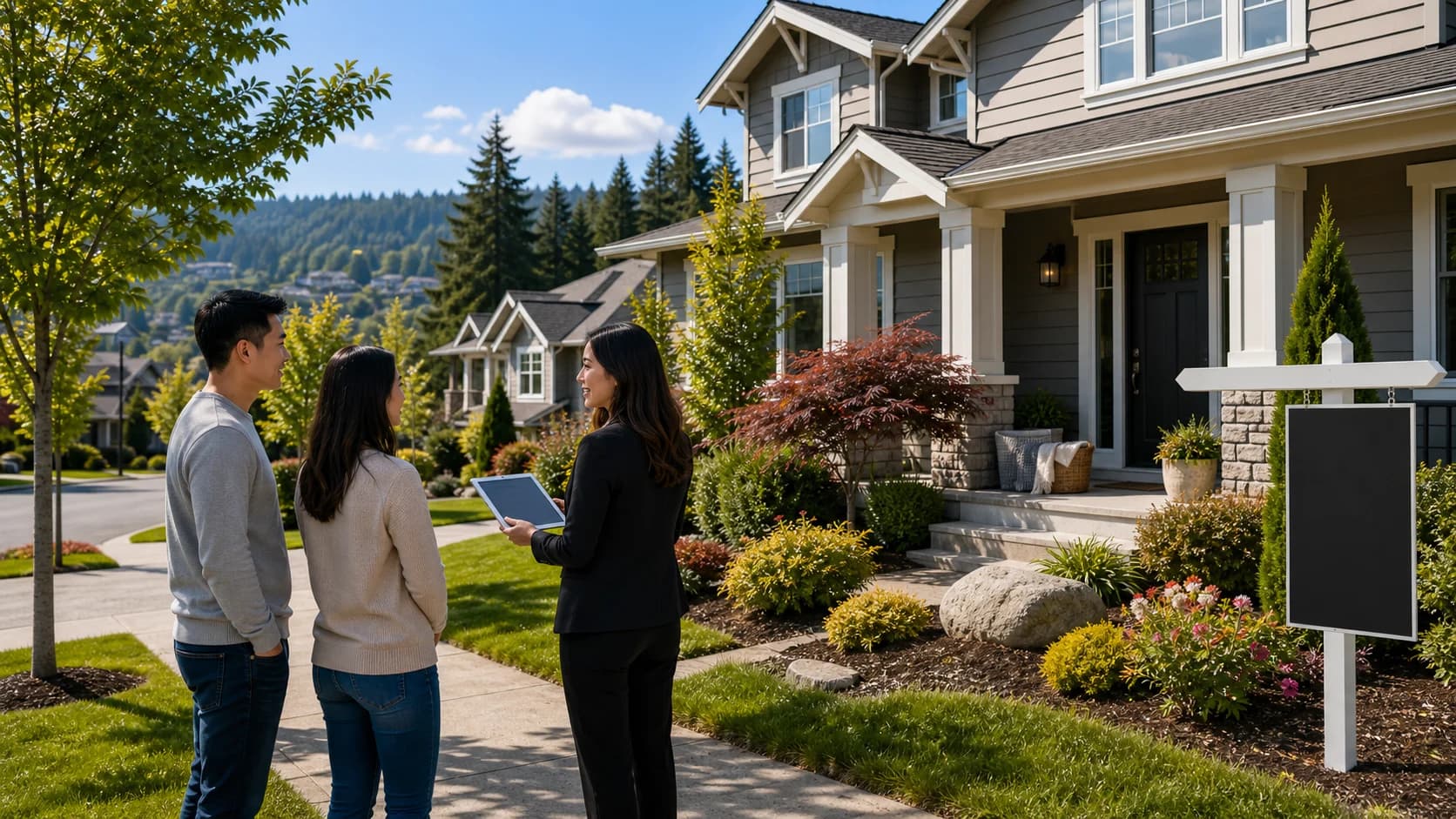 Sammamish Plateau homeowners reviewing pre-listing preparation with their real estate agent