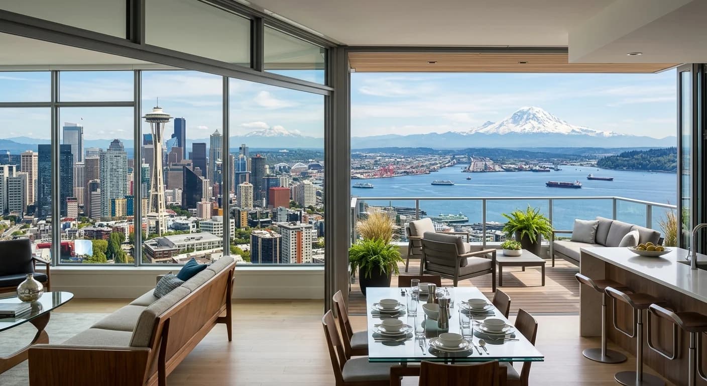 A calculator and pen on a document showing Seattle home selling costs and net proceeds.