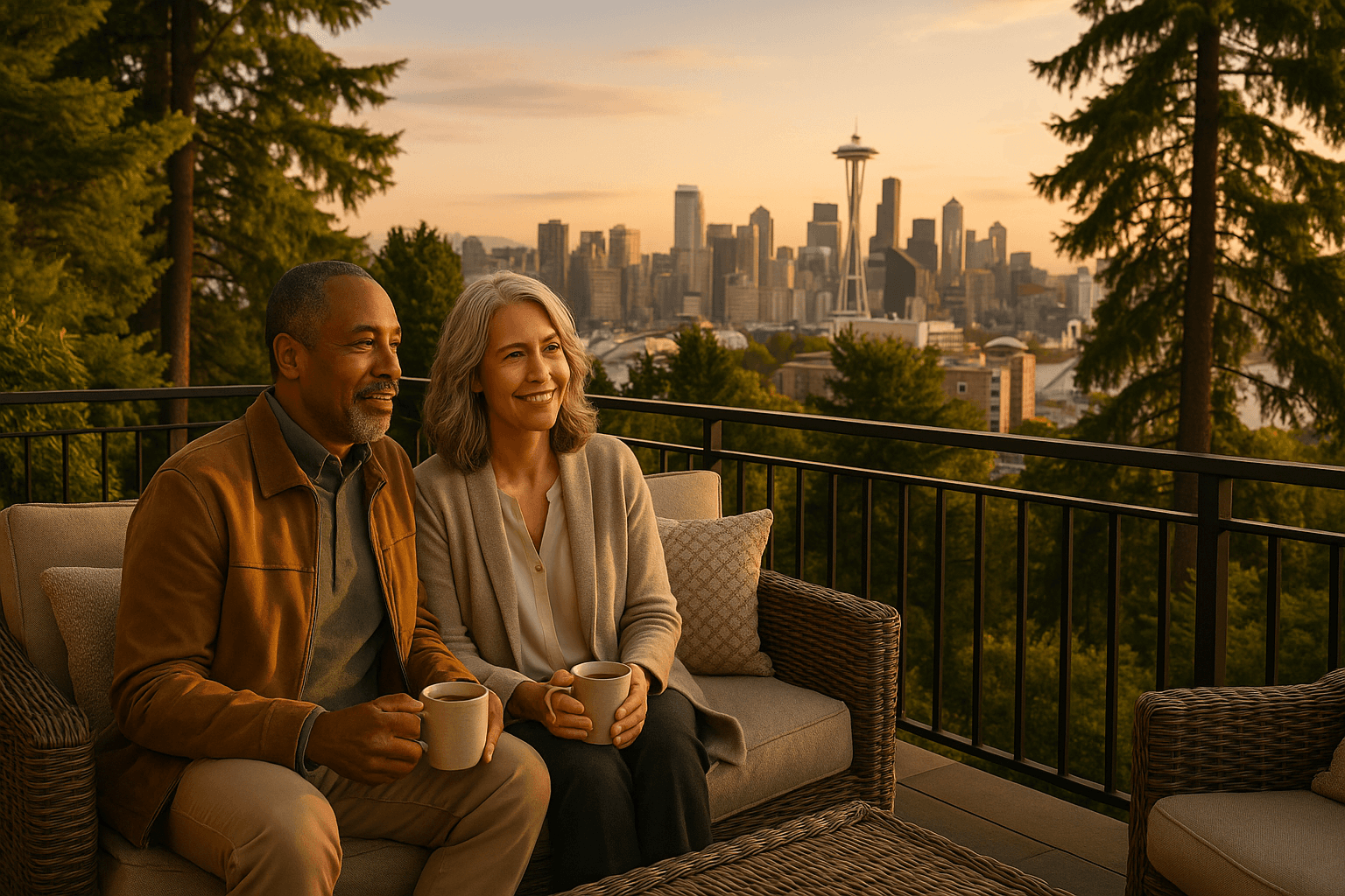 Luxury home on a Magnolia bluff overlooking Puget Sound and the Olympic Mountains in Seattle