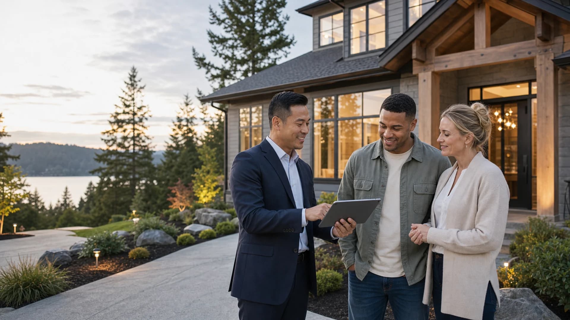 RexMont specialist showing buyer-ready clients an early-access Pacific Northwest home