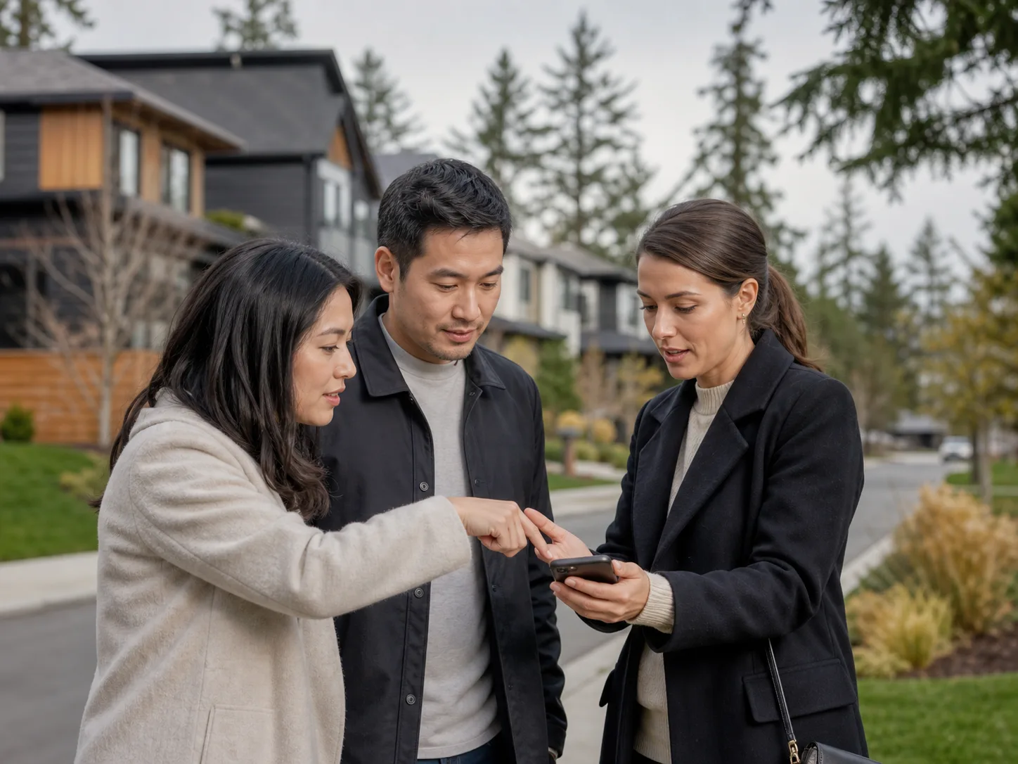 Eastside home buyers reviewing early-access listings with a local real estate agent