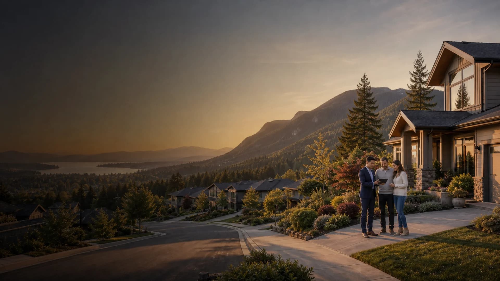 Issaquah home buyers reviewing listings with a RexMont advisor near the Issaquah foothills