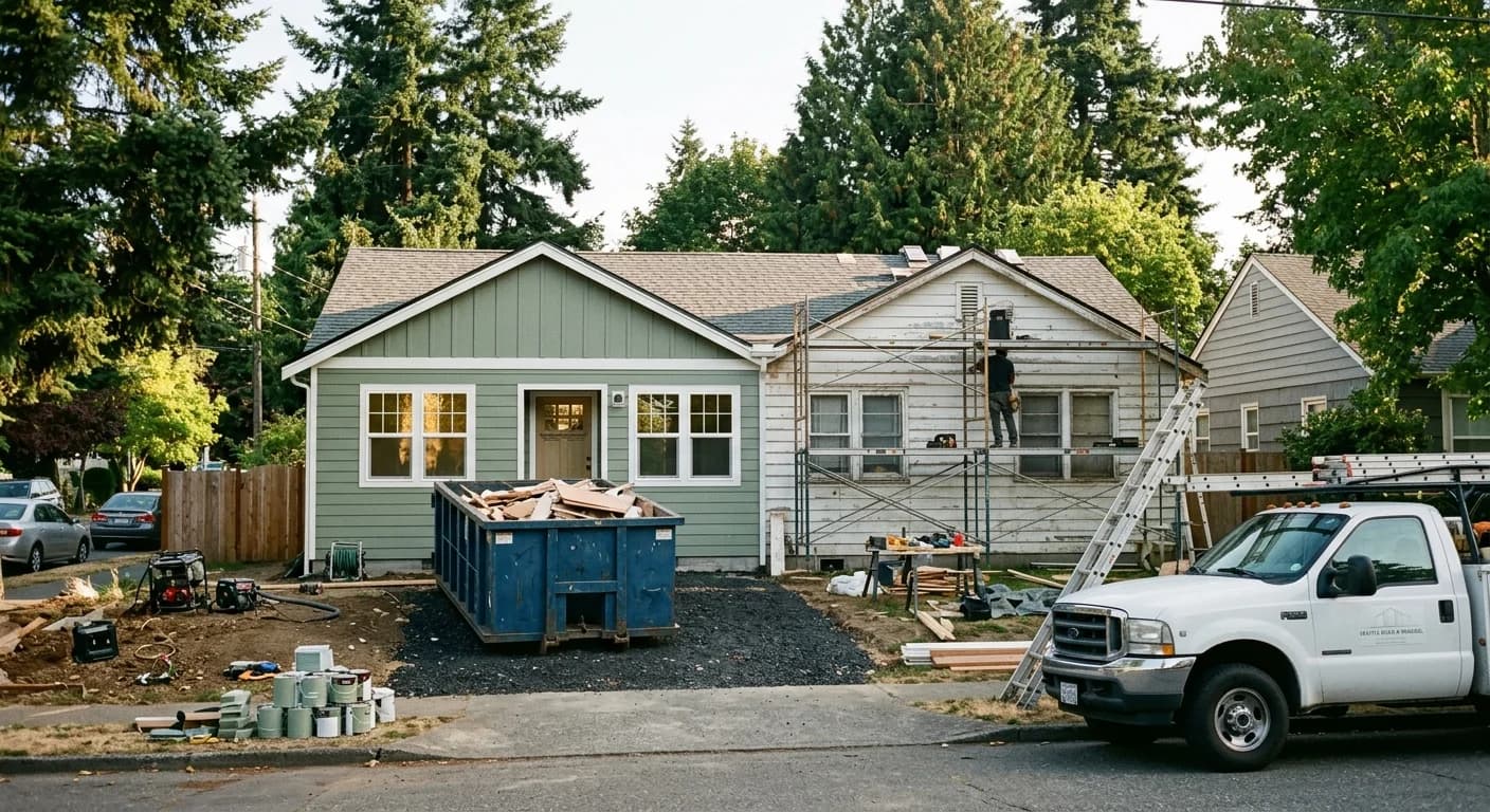 Seattle investor property under renovation for a buy rehab rent refinance strategy