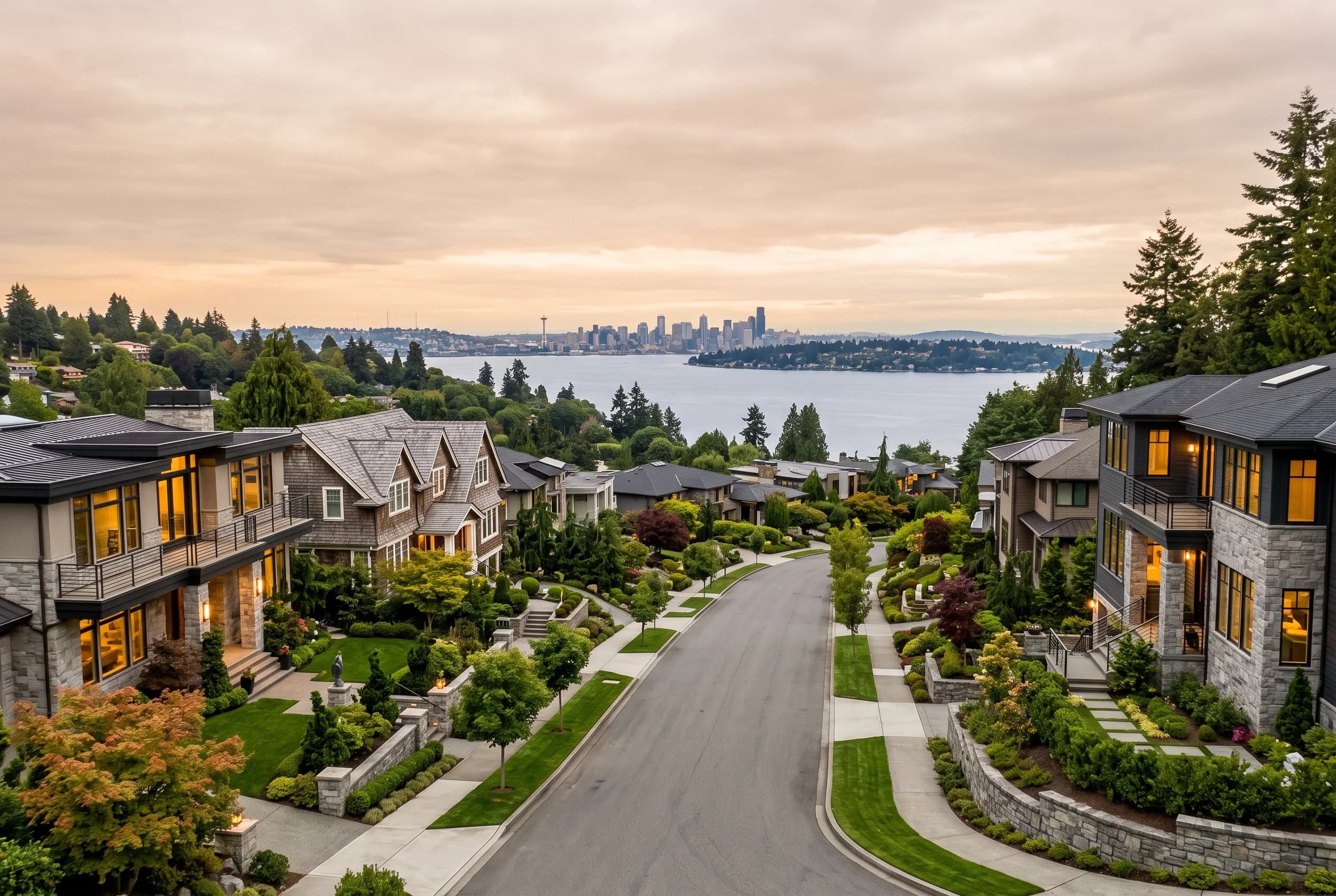 Clyde Hill estate homes with manicured grounds representing commission on high-value sales