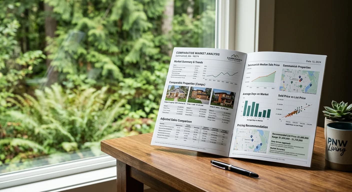 Sammamish home with a comparative market analysis report representing accurate pricing