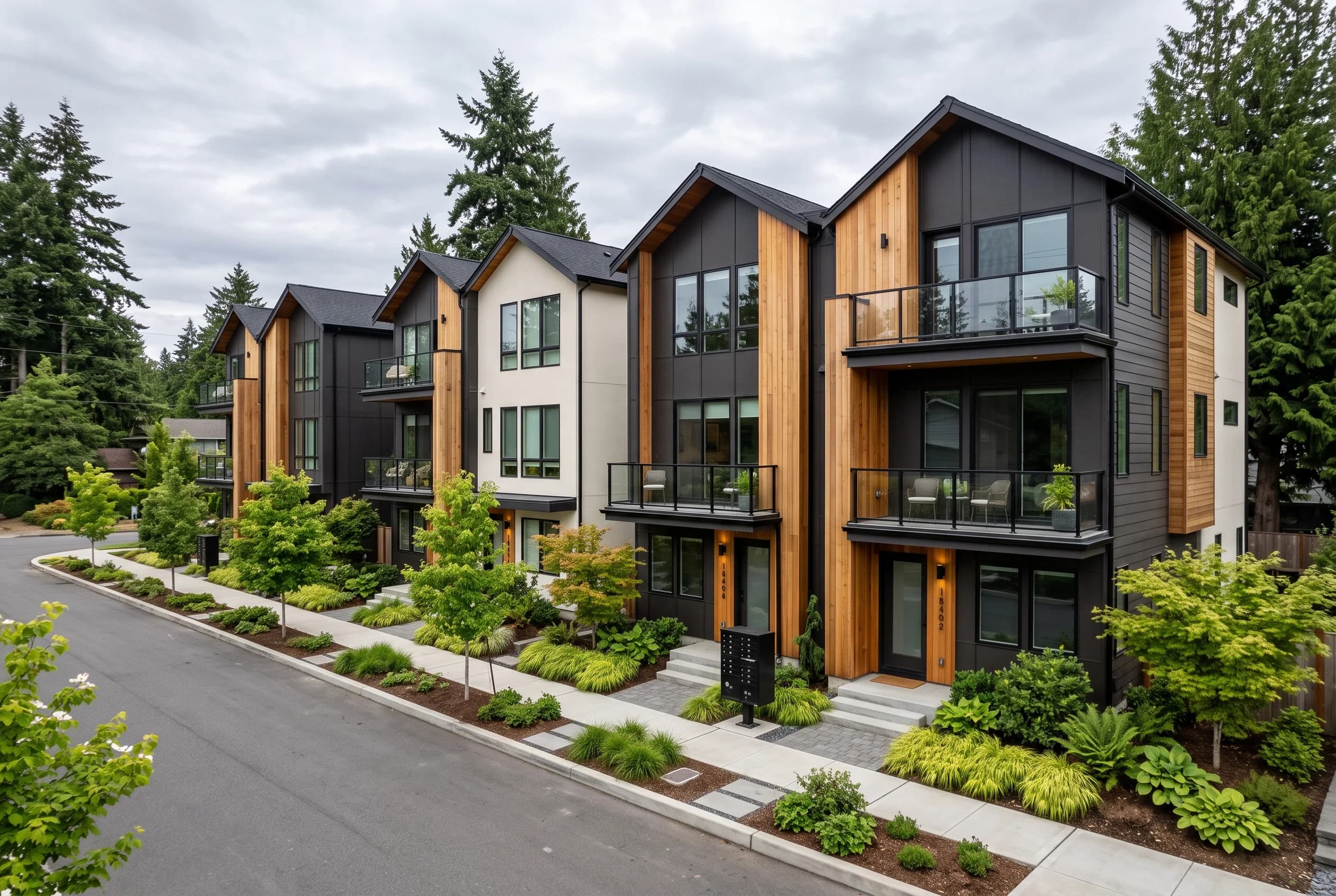 Bothell townhouse row representing flat-fee and FSBO listing options