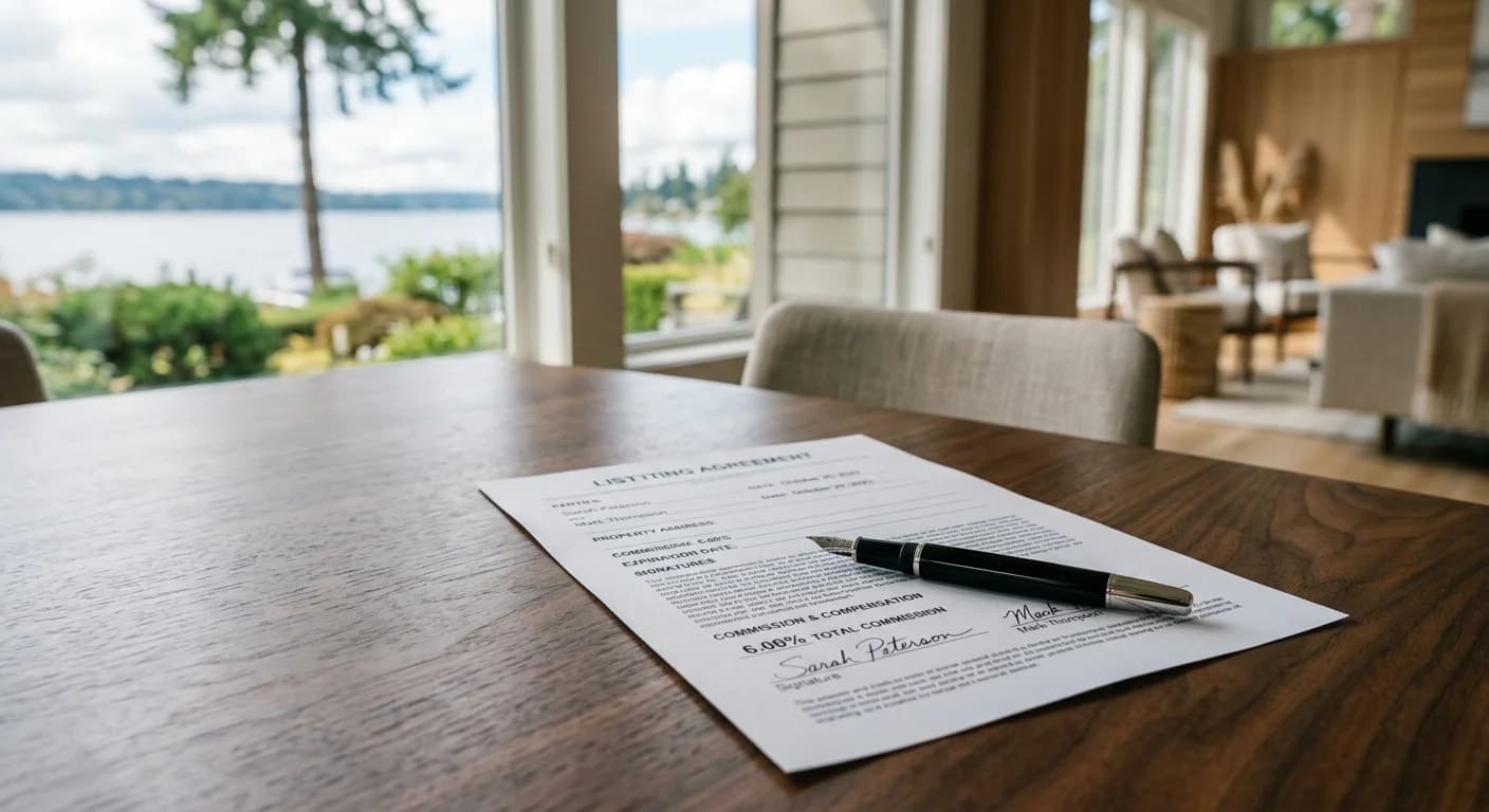 Kirkland home sale agreement representing negotiated real estate commission rates