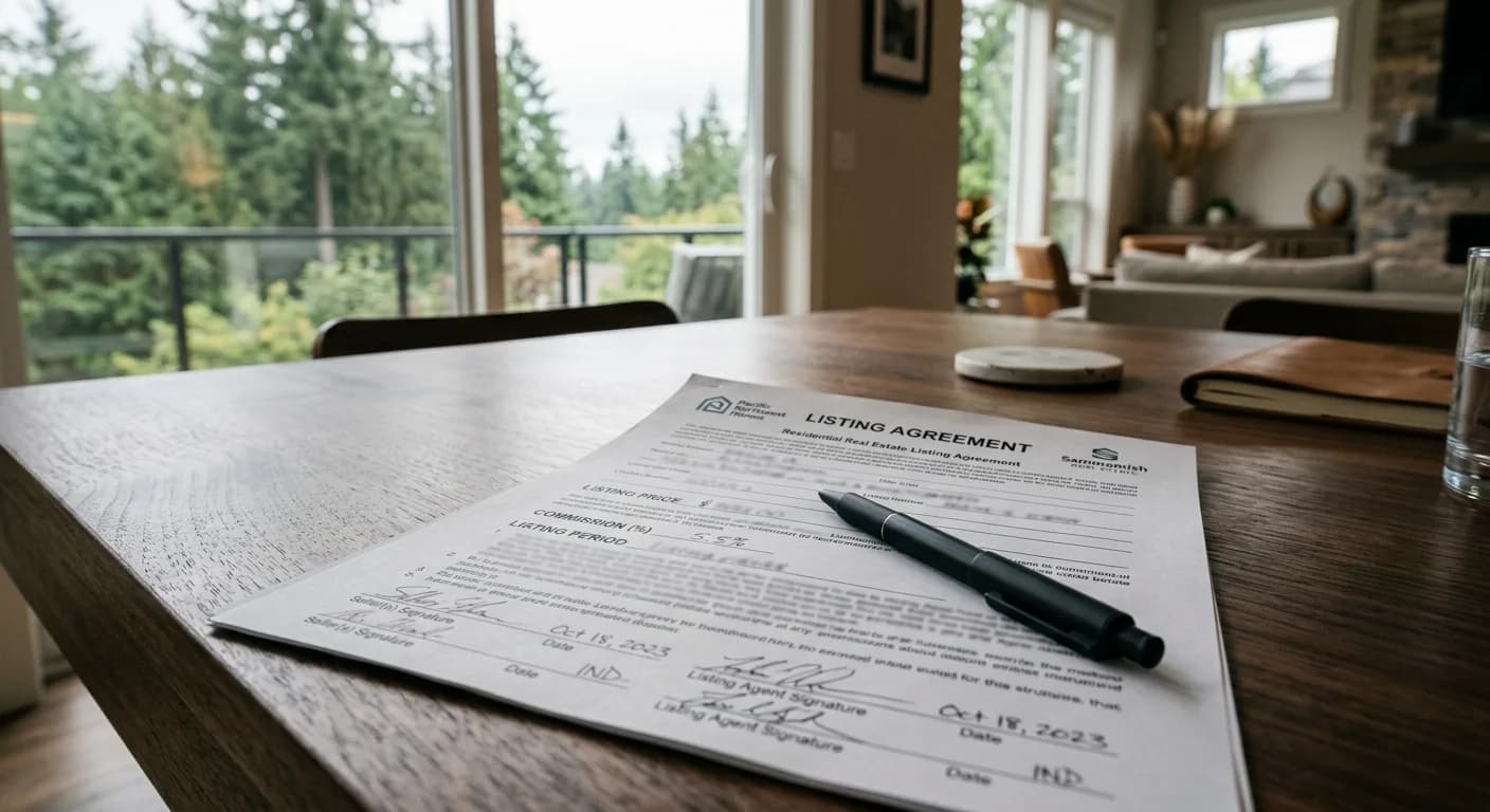 Sammamish home sale agreement representing negotiated real estate commission rates