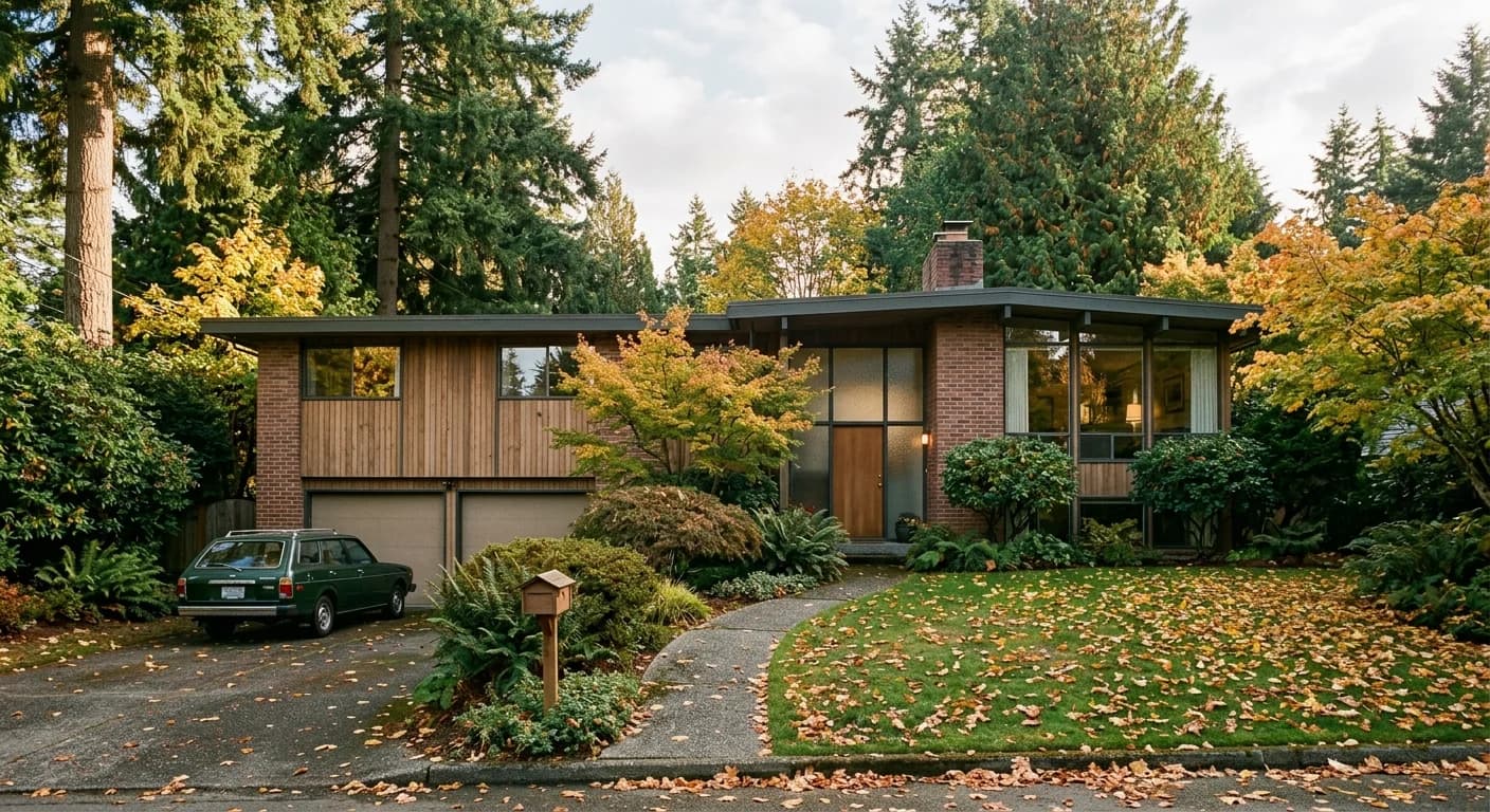 Inherited Bellevue home prepared for an estate sale with mature landscaping