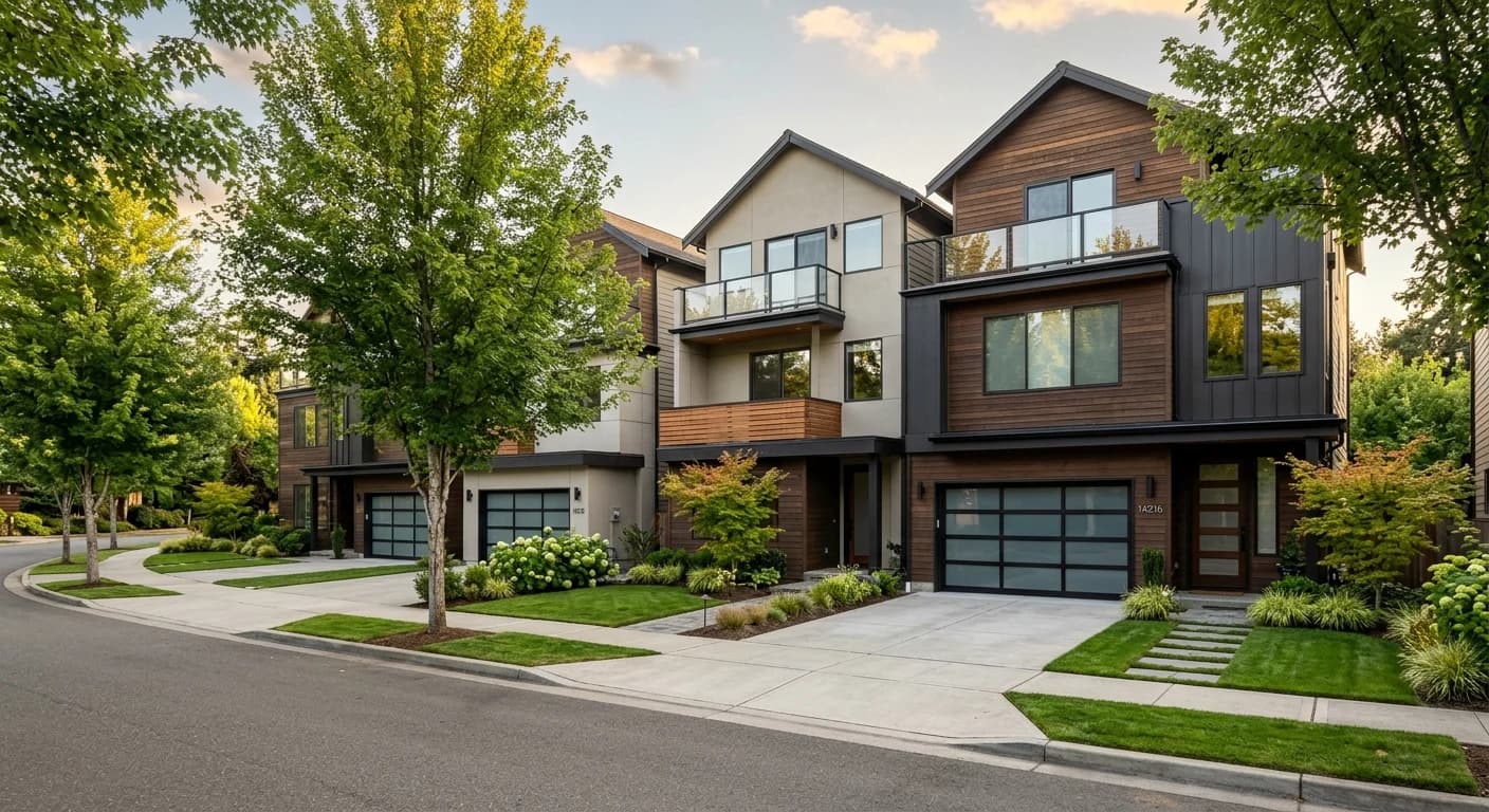 Modern Redmond townhouse row prepared for sale near downtown
