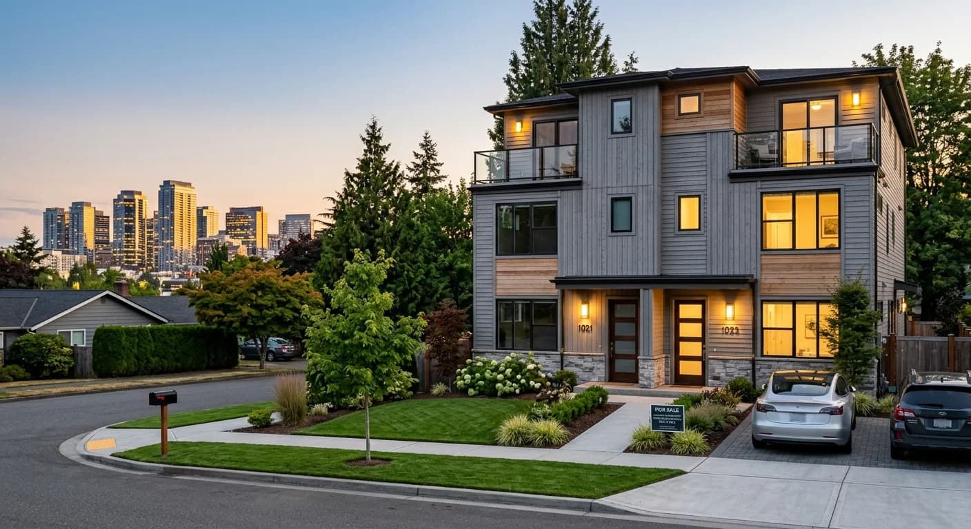 Bellevue rental property positioned for sale to an investor buyer with Eastside skyline context
