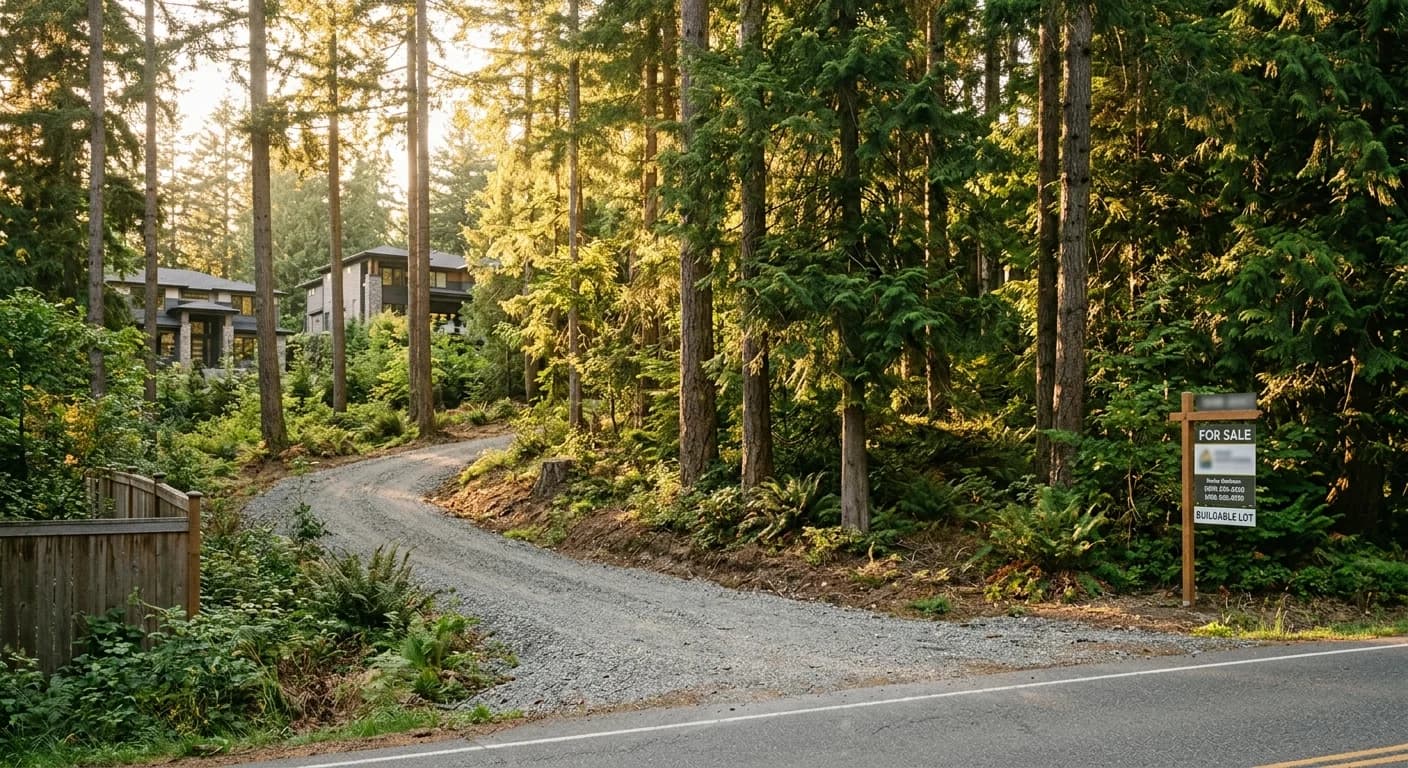 Wooded Bellevue residential lot evaluated for a future custom home sale