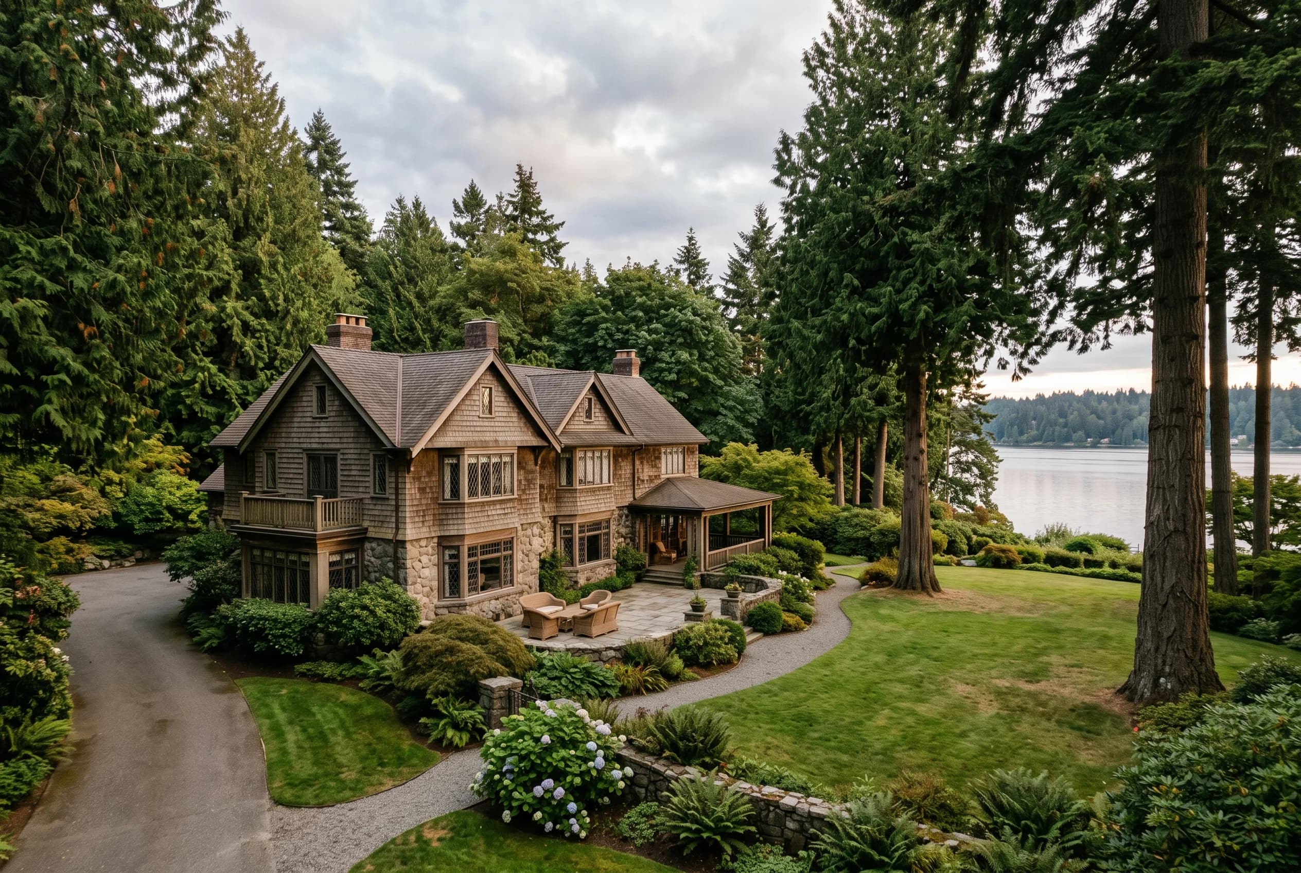 Long-held Yarrow Point family estate with mature grounds representing an inherited property
