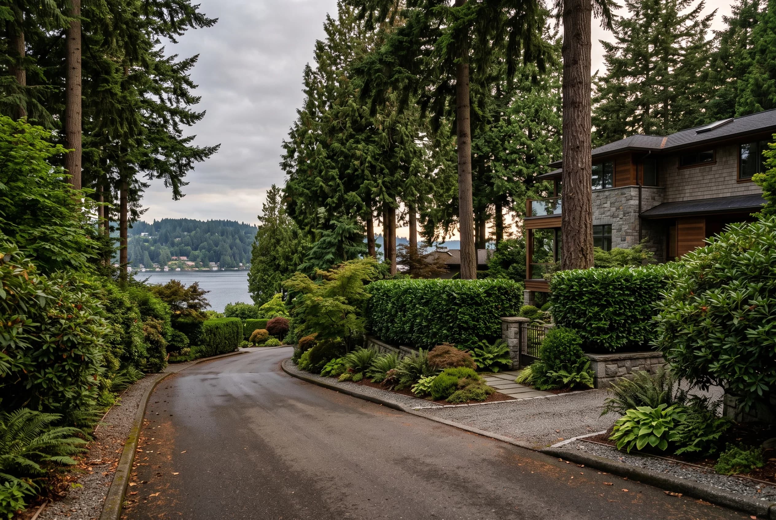 Yarrow Point estate homes with manicured grounds representing commission on high-value sales