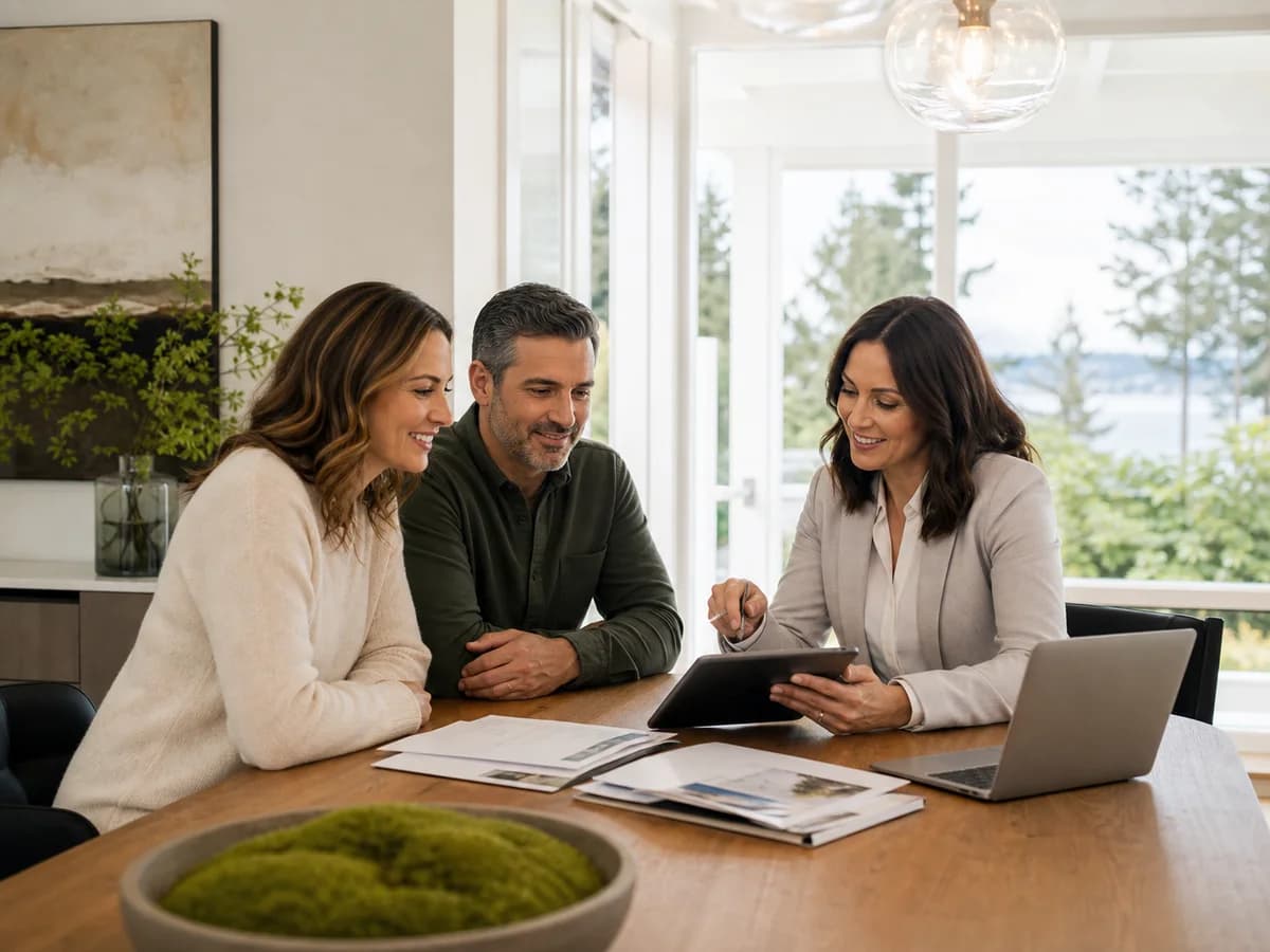 RexMont real estate advisor reviewing strong home sale offers with Pacific Northwest sellers