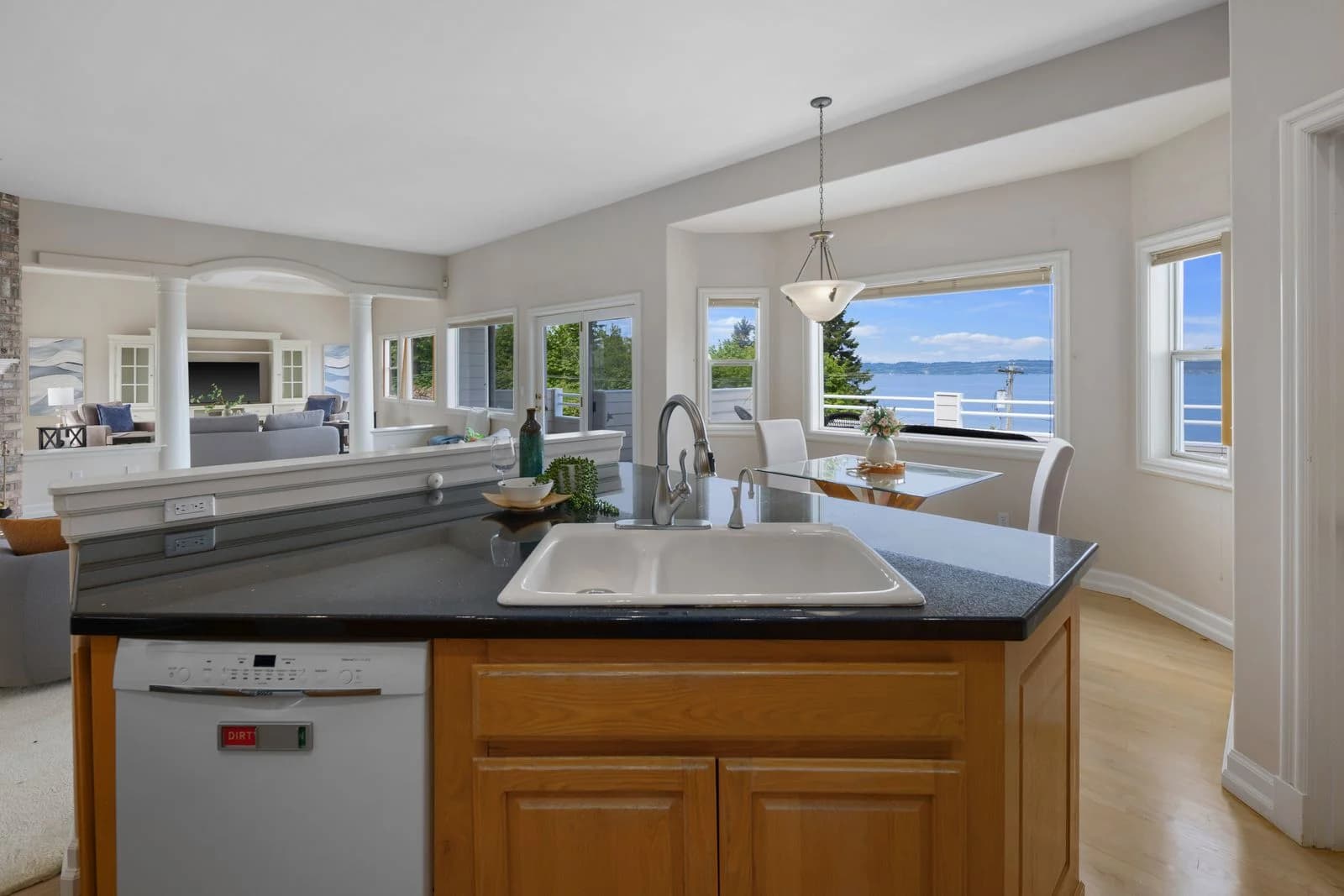 Lower level with wet bar and gas fireplace