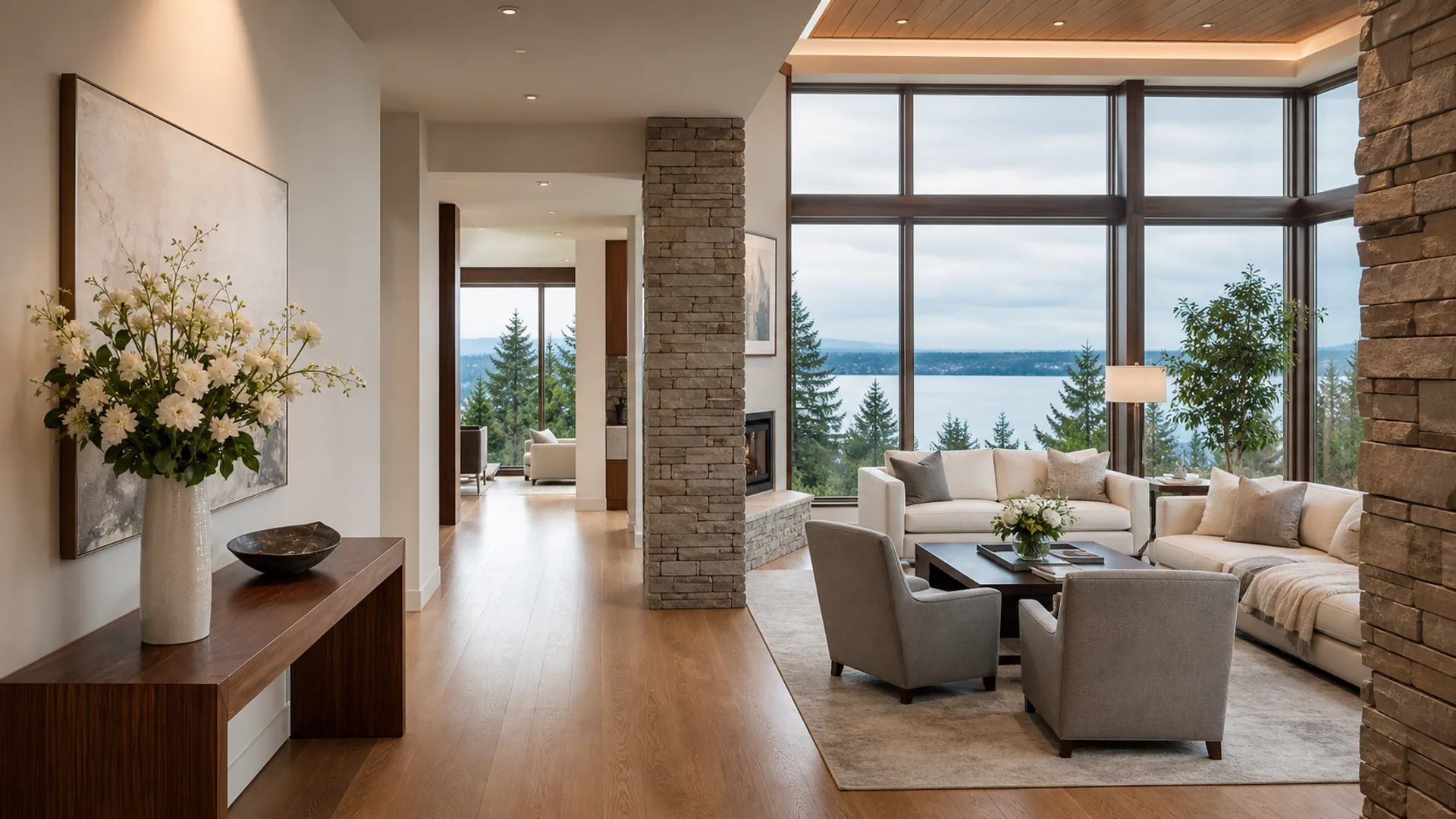 Staged Bellevue luxury home interior prepared for listing