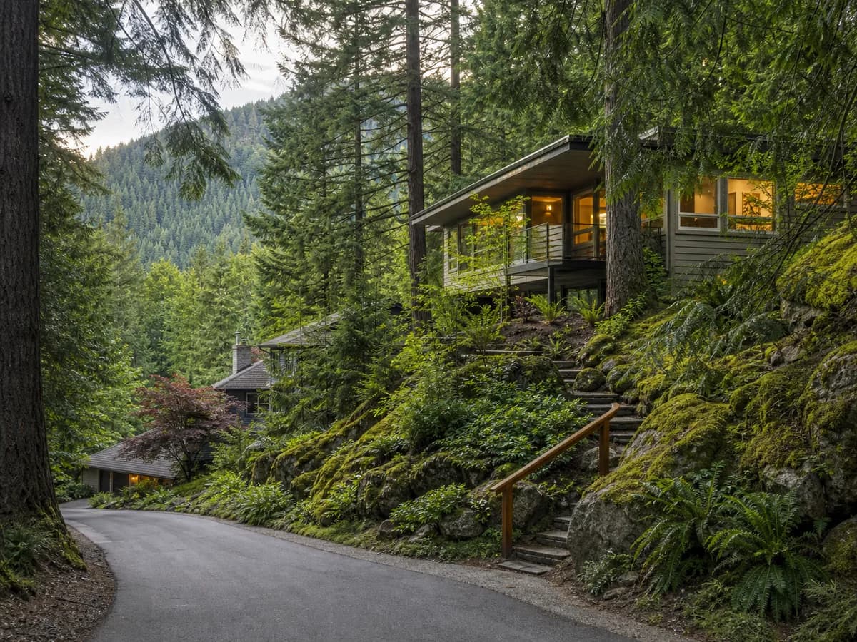 Squak Mountain Issaquah wooded hillside homes with state park forest access