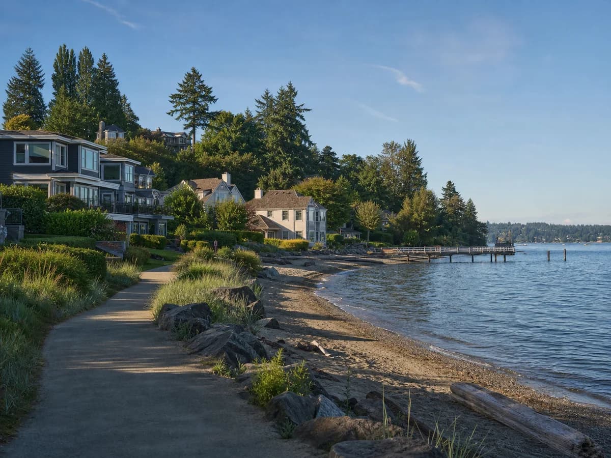 Juanita Kirkland shoreline homes near Juanita Beach Park and Lake Washington