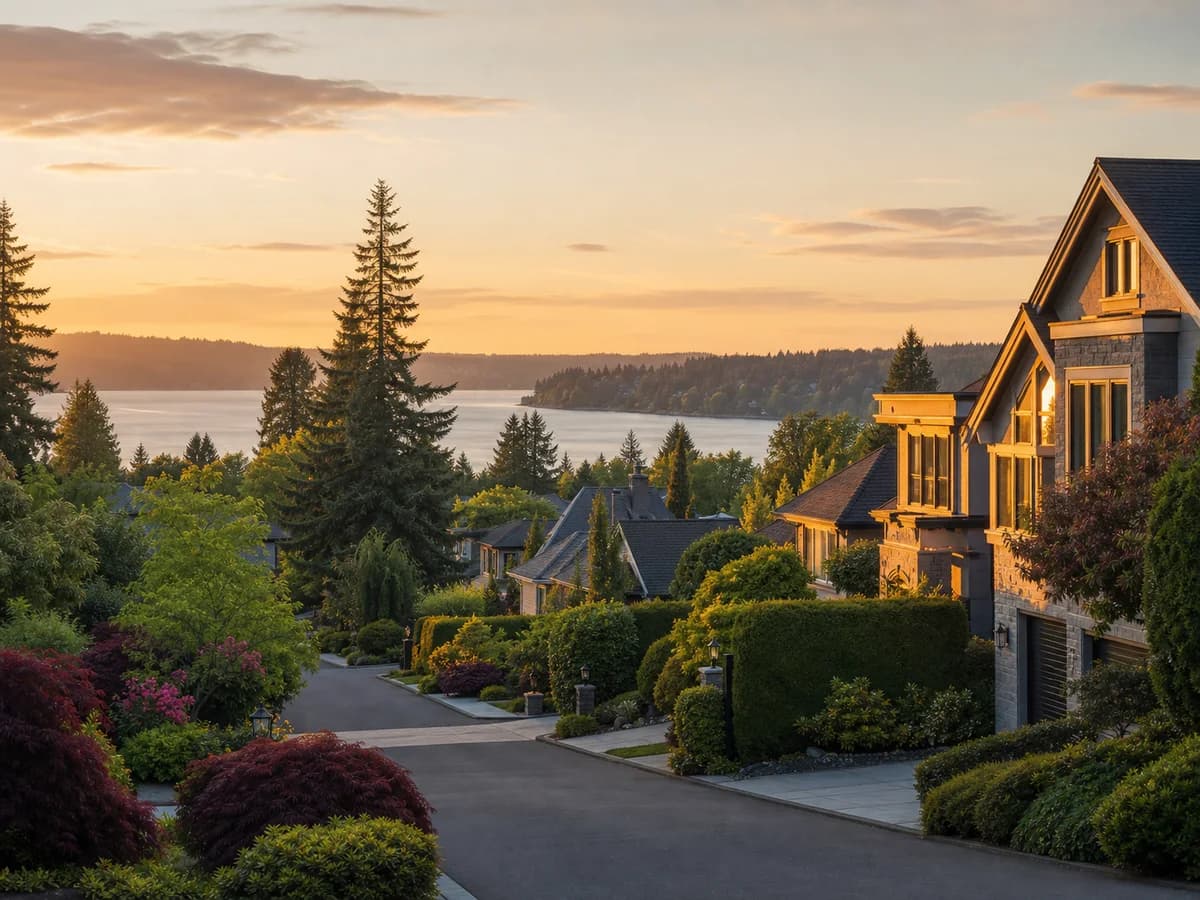 Market Kirkland high-end homes above the waterfront with quiet residential streets