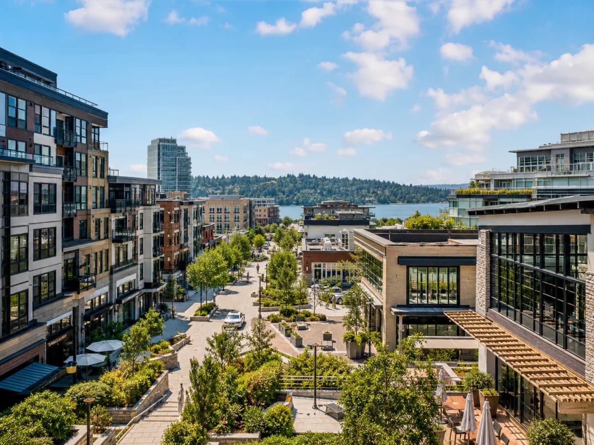 Totem Lake Kirkland modern mixed-use village with apartments and retail