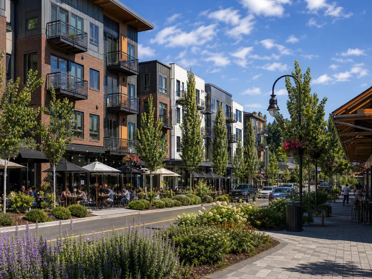 Town Center Woodinville modern residences with walkable dining and shops
