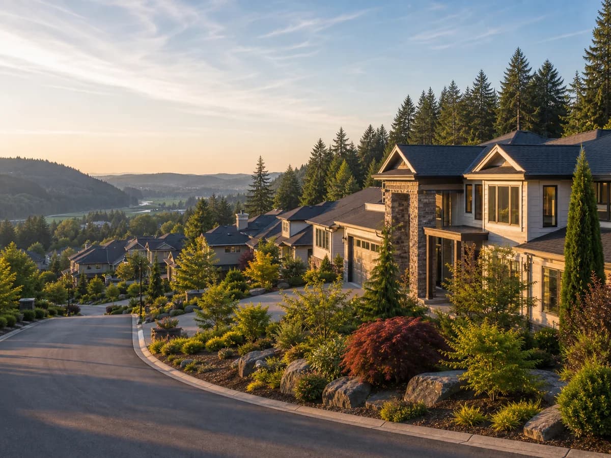 West Ridge Woodinville hillside luxury homes above the Sammamish River Valley