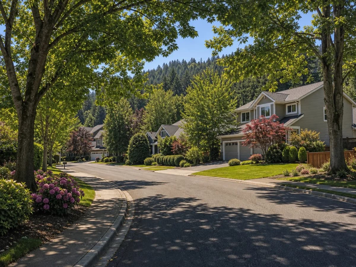 West Wellington Woodinville established homes on tree-lined residential streets