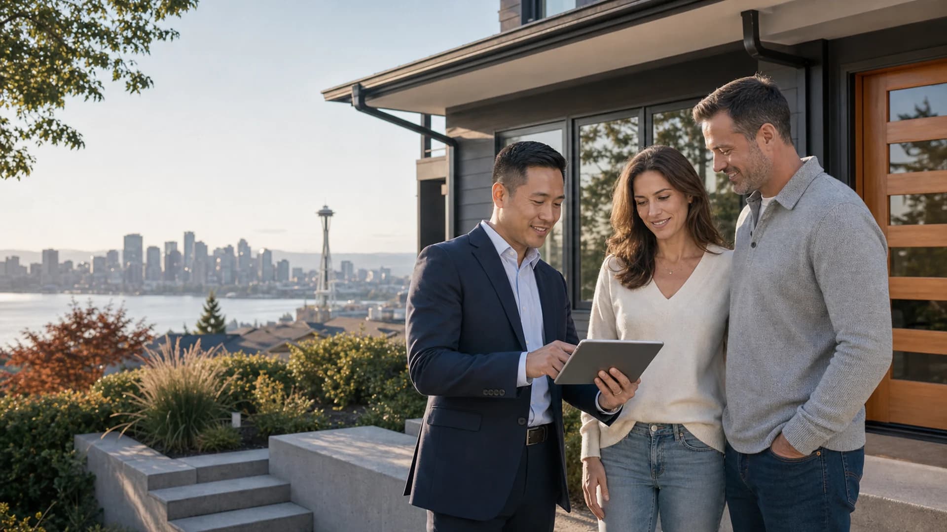 Seattle homeowners reviewing a seller strategy with a RexMont listing specialist